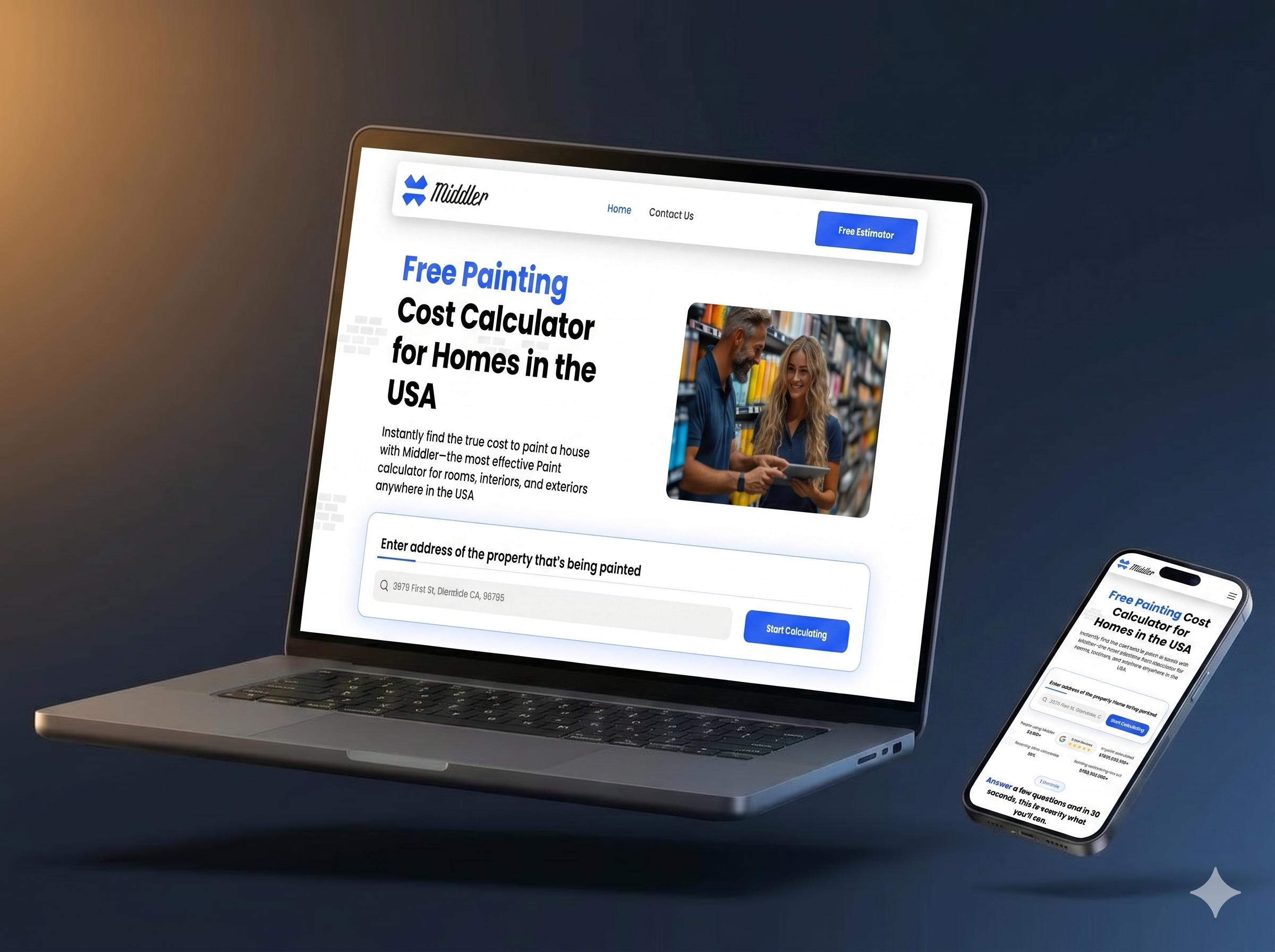 Middler AI painting cost estimator app